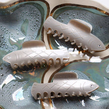 Load image into Gallery viewer, Winona Irene | Herring Fish Silver Acetate Hair Claw with Rhinestone Eye