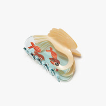 Load image into Gallery viewer, Women's White Swan Hair Claw in Crystal Clear Blue Acetate