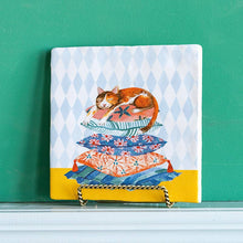 Load image into Gallery viewer, Sleepy cat | StoryTiles art on tile