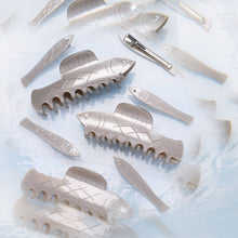 Load image into Gallery viewer, Winona Irene | Herring Fish Silver Acetate Hair Claw with Rhinestone Eye