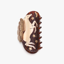 Load image into Gallery viewer, Winona Irene| Wild At Heart White Horse Moon Stars Acetate Hair Claw Clip