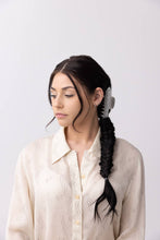 Load image into Gallery viewer, Winona Irene | Herring Fish Silver Acetate Hair Claw with Rhinestone Eye