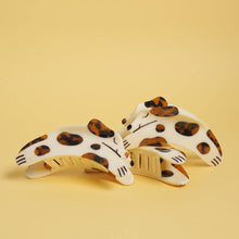 Load image into Gallery viewer, Tortie Puppy Dog Hair Claw in Cream and Tortoise Acetate