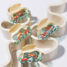 Load image into Gallery viewer, Women's White Swan Hair Claw in Crystal Clear Blue Acetate