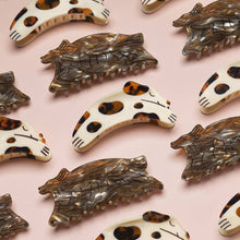 Load image into Gallery viewer, Tortie Puppy Dog Hair Claw in Cream and Tortoise Acetate