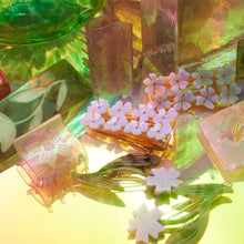 Load image into Gallery viewer, Winona Irene | Flower Alligator Hair Clip in Light Blue and Gold Acetate