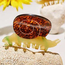 Load image into Gallery viewer, Winona Irene | Garden Snail Small Hair Claw in Yellow and Amber Acetate