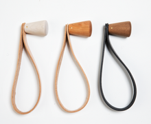 Load image into Gallery viewer, Dirt Wood Brass | The Conrad Knob with Leather Strap