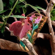 Load image into Gallery viewer, Squirrel with Wild Violet Flower Acetate Women&#39;s Hair Claw
