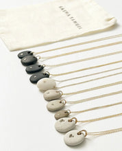 Load image into Gallery viewer, Sasha Samual l Beach Stone Necklace with Diamond Accent
