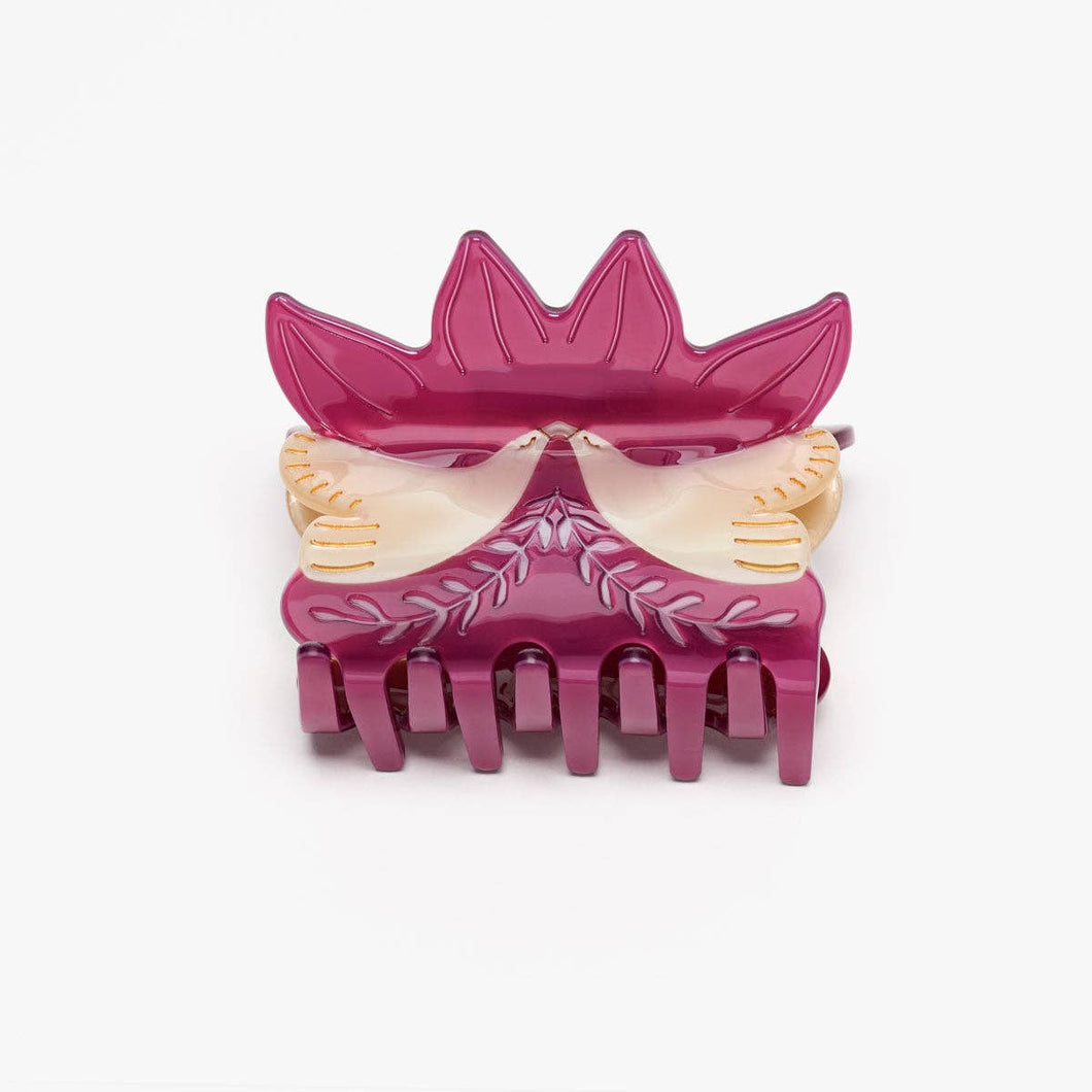 Winona Irene | Eternal Flame Engraved Doves Women's Acetate Hair Claw Clip