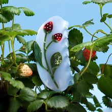 Load image into Gallery viewer, Winona Irene | Forest Berry Claw - Strawberry Green Beetle Hair Clip
