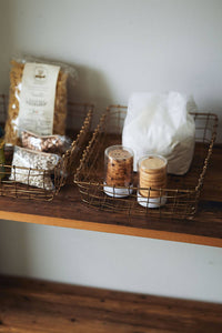 Fog Linen Work | Brass Basket (L)