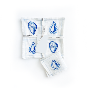Darling Lemon | Oysters: Set of 4 cocktail napkins