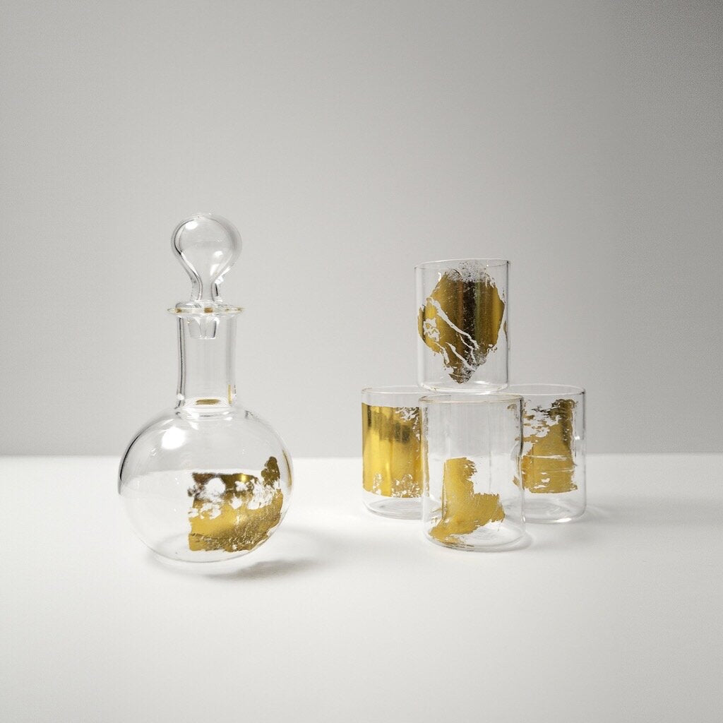 Bow Glass l Gold Leaf Cup