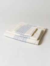 Load image into Gallery viewer, Morihata | Flax Line Organics Towel - Blue-Ivory
