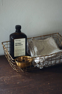 Fog Linen Work | Brass Basket (L)