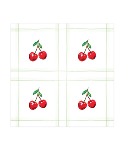 Cherries: Set of 4 cocktail napkins