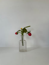 Load image into Gallery viewer, Anneli Skaar | Paper Flower, Strawberry Plant in Vintage Glass Bottle
