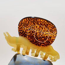Load image into Gallery viewer, Garden Snail Small Hair Claw in Yellow and Amber Acetate
