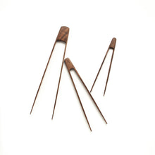 Load image into Gallery viewer, J Brody &amp; Co | 11”/9”/7” Walnut Wood Tongs - Kitchen Serving Utensils
