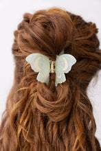 Load image into Gallery viewer, Winona Irene | Light Green Acetate Lunar Moth Hair Claw with Crescent Moons
