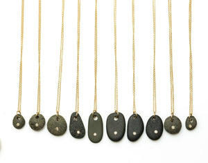 Sasha Samual l Beach Stone Necklace with Diamond Accent