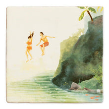 Load image into Gallery viewer, Dare to jump | StoryTiles art on tile

