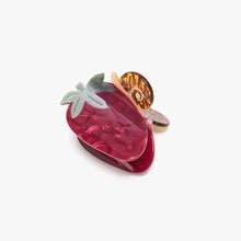 Load image into Gallery viewer, Winona Irene | Strawberry Claw - Red Fruit Claw with Tortoise Acetate Snail
