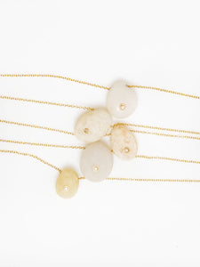 Sasha Samual l Beach Stone Necklace with Diamond Accent