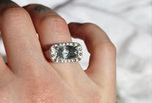 Load image into Gallery viewer, Sky Eyes Fine Jewelry | Aquamarine and Grey Diamond Ring
