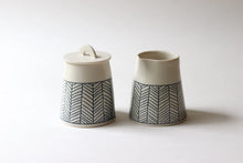 Load image into Gallery viewer, Elizabeth Benotti | Herringbone Creamer + Sugar
