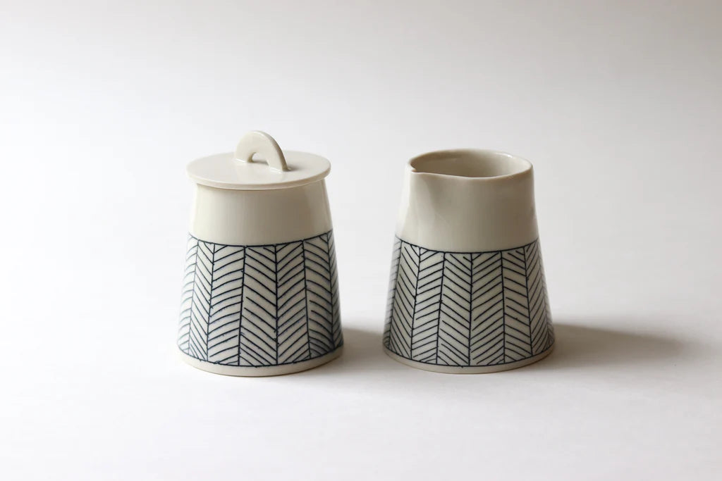 Elizabeth Benotti | Herringbone Creamer + Sugar