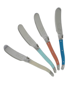 French Home | Laguiole | 4-Piece Spreader Set with Coral & Turquoise Handles