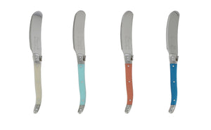 French Home | Laguiole | 4-Piece Spreader Set with Coral & Turquoise Handles