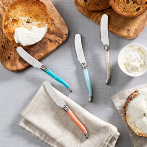 French Home | Laguiole | 4-Piece Spreader Set with Coral & Turquoise Handles