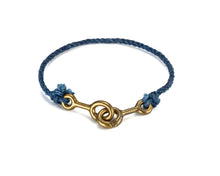 Load image into Gallery viewer, Cat Bates | Sister Clasp Bracelet, Brass, Indigo Cotton
