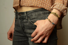 Load image into Gallery viewer, Cat Bates | Sister Clasp Bracelet, Brass, Indigo Cotton
