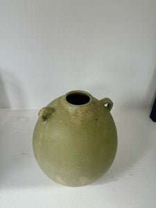 Alice Nasto Ceramics | Pistachio Large Patina Orb Vase w/Handles