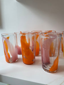 Bow Glassworks |Pink & Orange Pint Glass