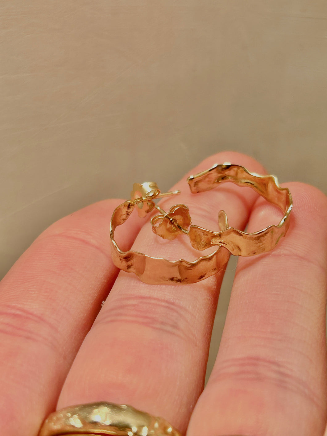 Sky Eyes Fine Jewelry | Earrings, Solid 14 K Recycled Wave Hoops