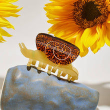Load image into Gallery viewer, Garden Snail Small Hair Claw in Yellow and Amber Acetate
