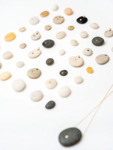 Sasha Samual l Beach Stone Necklace with Diamond Accent
