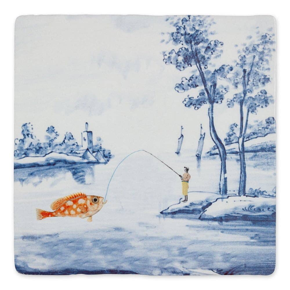 Catching the big fish | StoryTiles art on tile