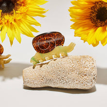 Load image into Gallery viewer, Garden Snail Small Hair Claw in Yellow and Amber Acetate
