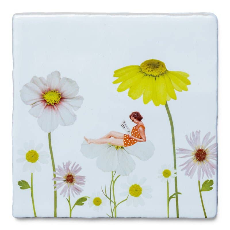 Surrounded by flowers | StoryTiles art on tile