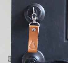 Load image into Gallery viewer, Sailing Sailboat Sail Boat Brown Leather Keychain Key Fob Ring
