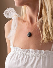 Load image into Gallery viewer, Sasha Samual l Beach Stone Necklace with Diamond Accent

