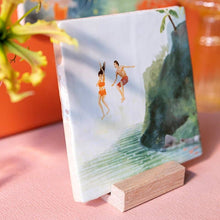 Load image into Gallery viewer, Dare to jump | StoryTiles art on tile
