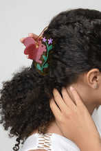 Load image into Gallery viewer, Squirrel with Wild Violet Flower Acetate Women&#39;s Hair Claw
